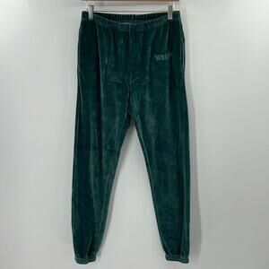 WSLY Women's Brushed Fleece Wide Leg Jogger - Green - XS - NWT
